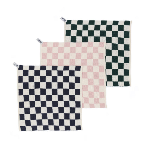 Reusable Check Dishcloths: Forest