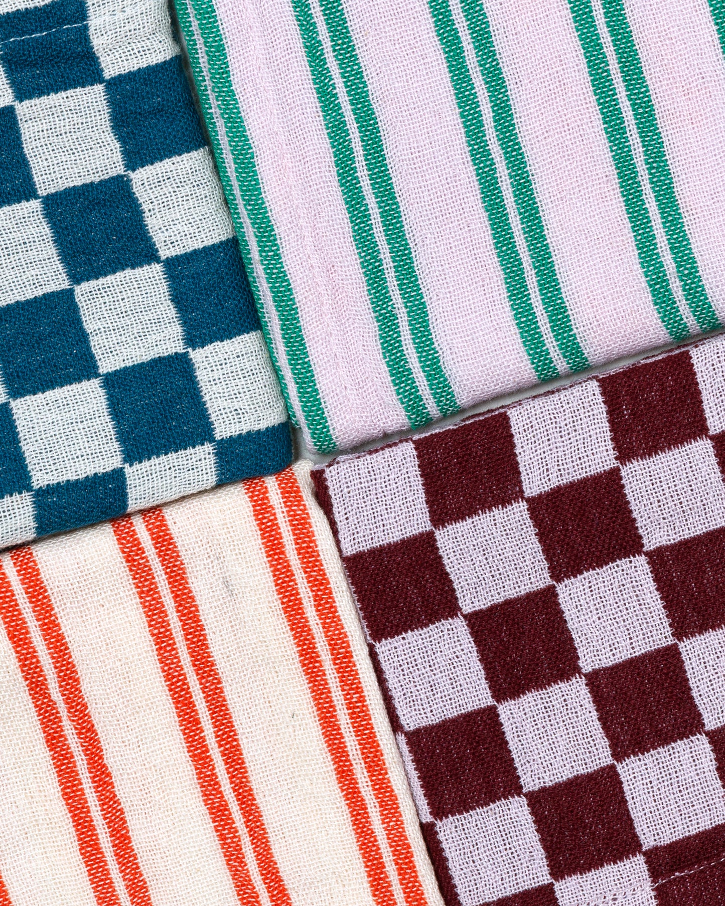 Check Cotton Napkin 2 Pack: Teal