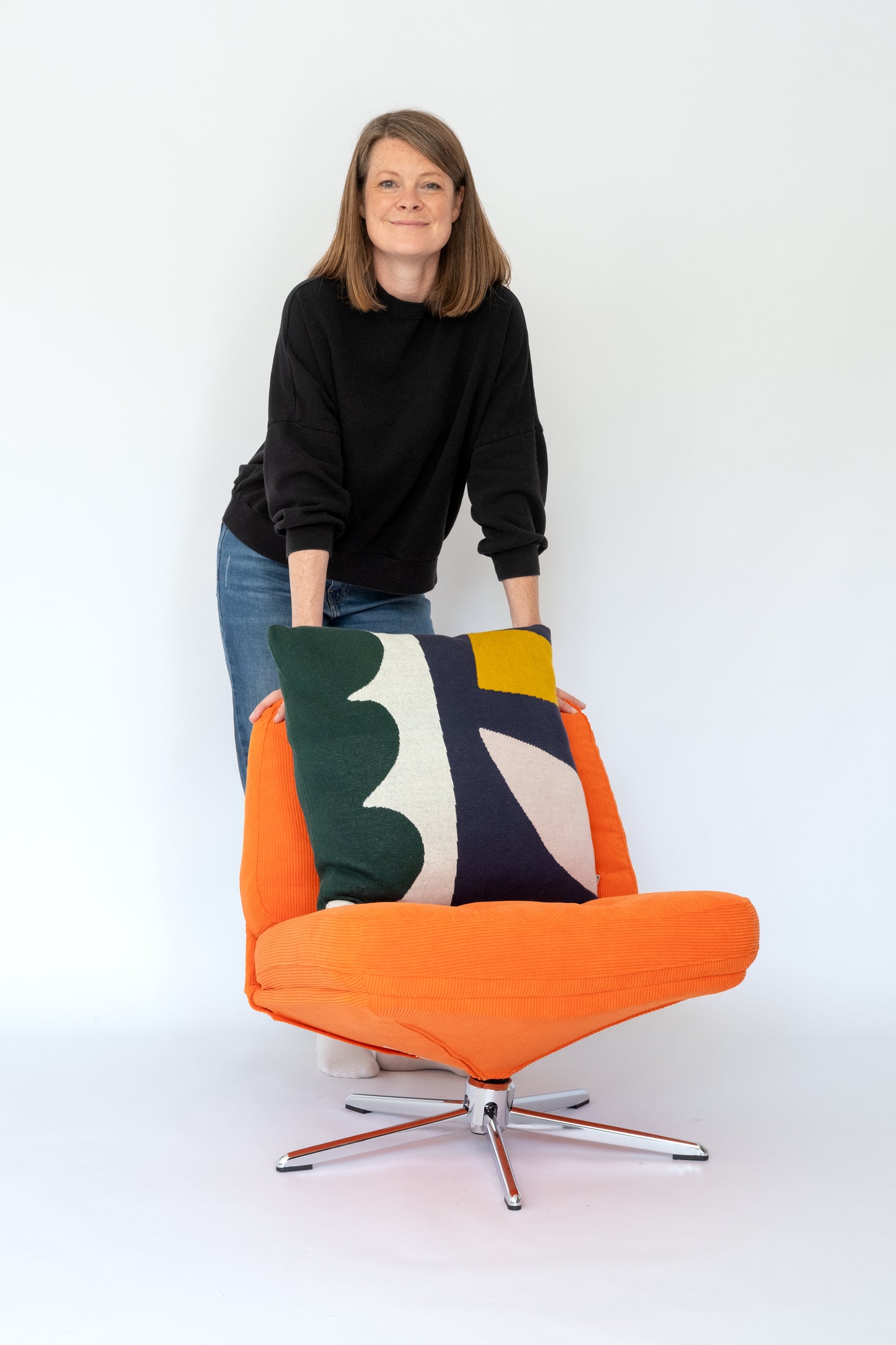 Orbi Cushion Cover: Navy