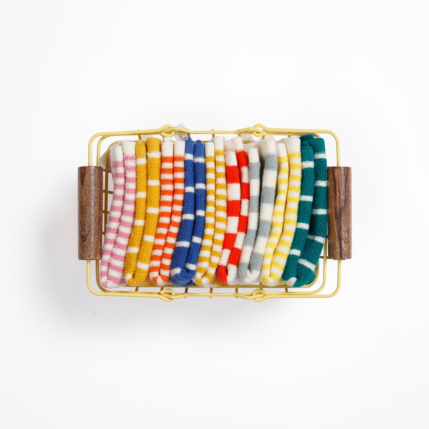 Striped Washcloths: Aqua/Yellow/Red