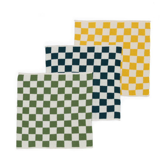 Reusable Check Dishcloths: Citrus