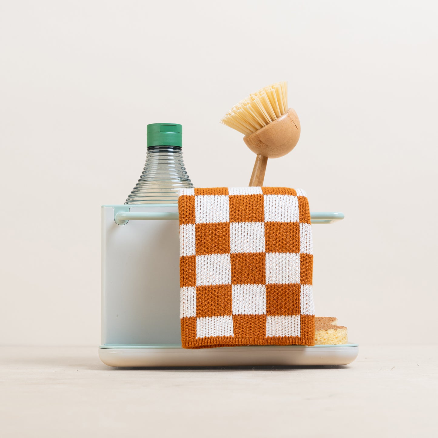 Reusable Check Dishcloths: Mustard