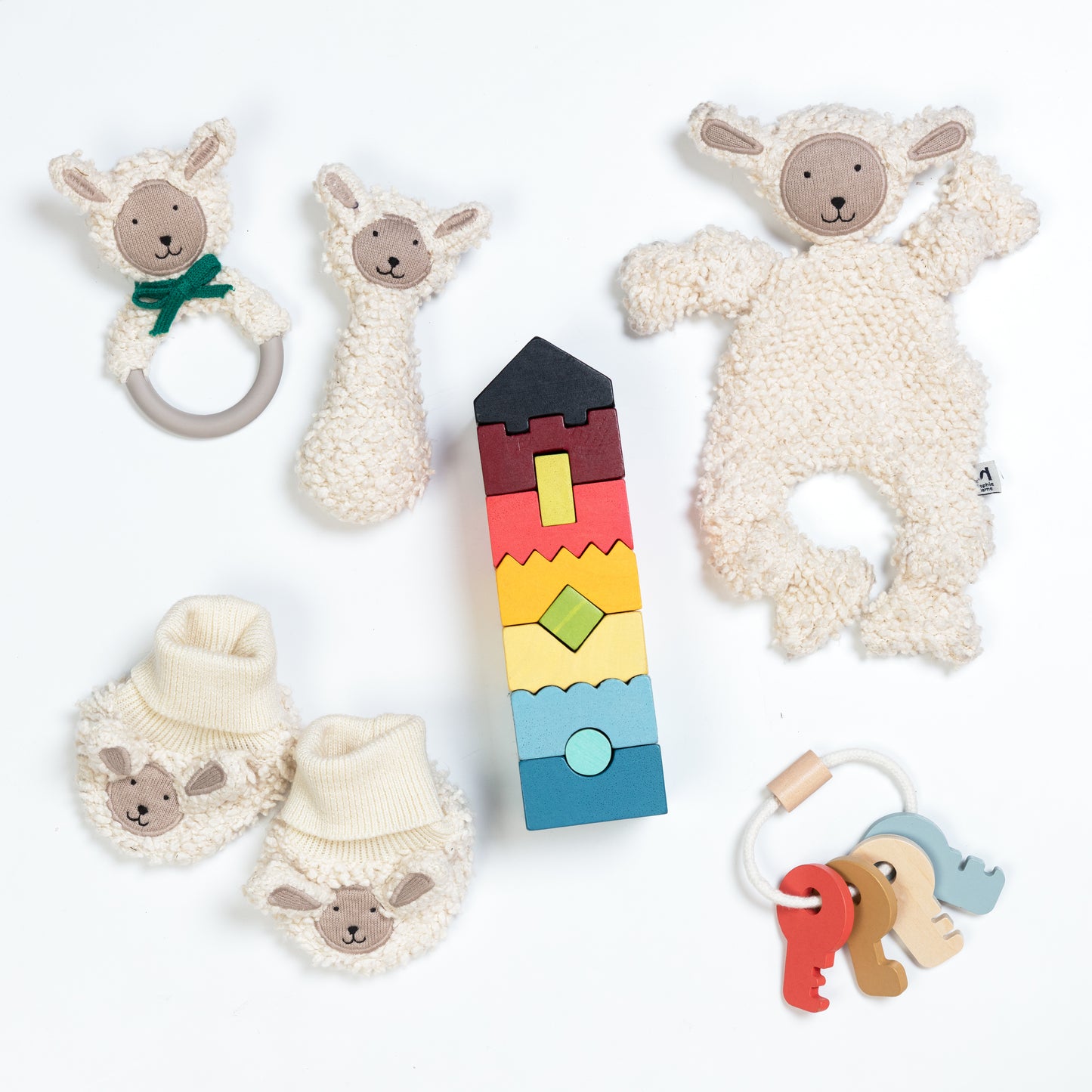 Sheep Teething Rattle: Ivory
