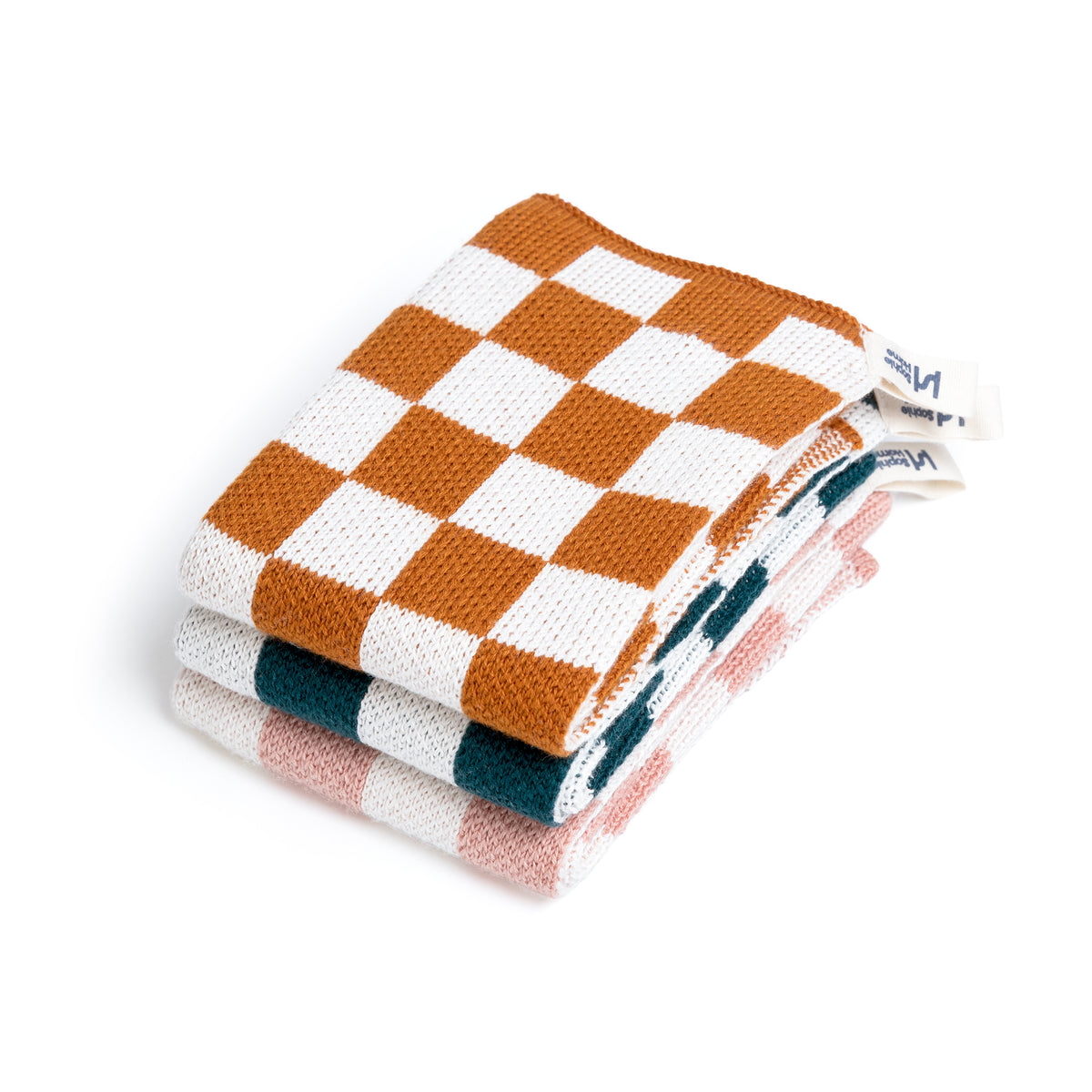 Reusable Check Dishcloths: Mustard