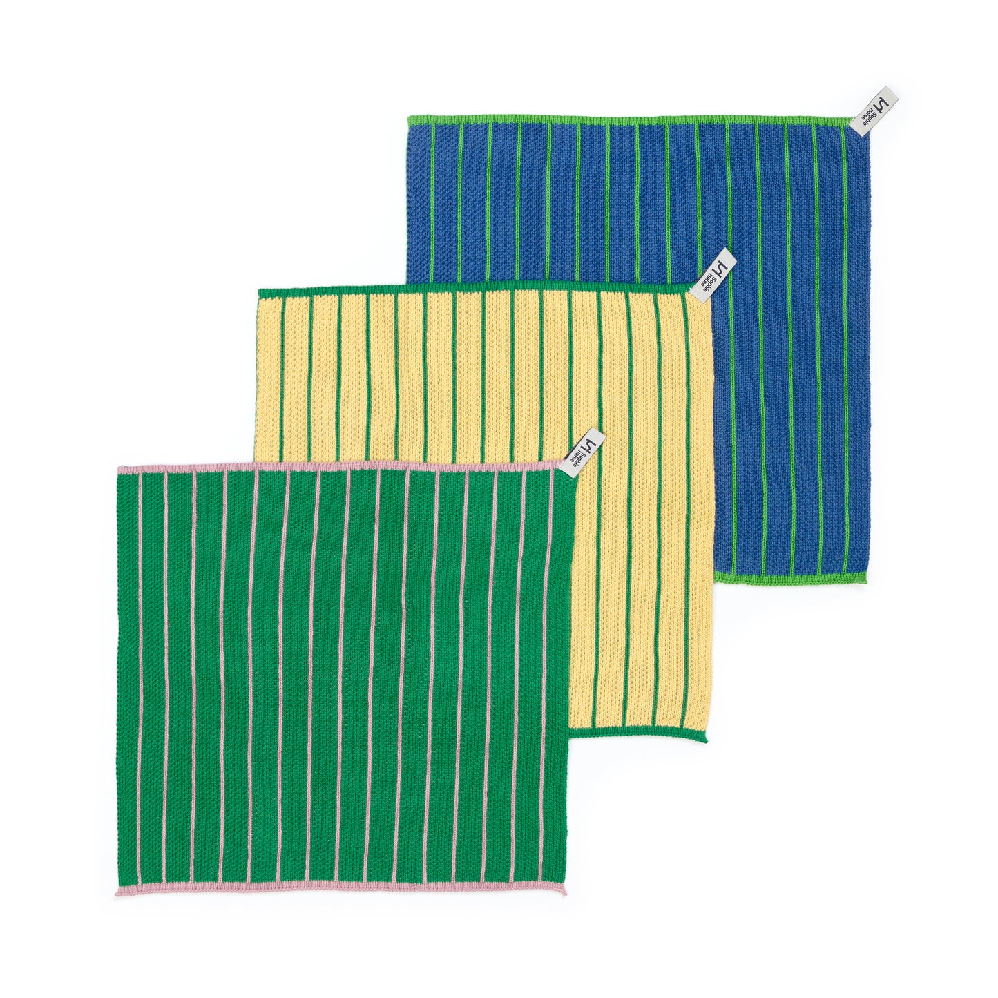 Reusable Striped Dishcloths: Green