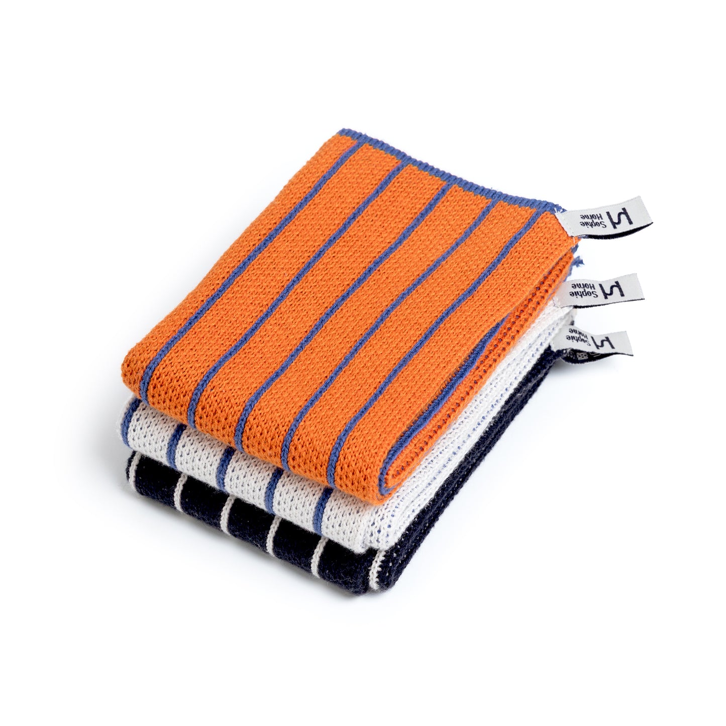 Reusable Striped Dishcloths: Orange