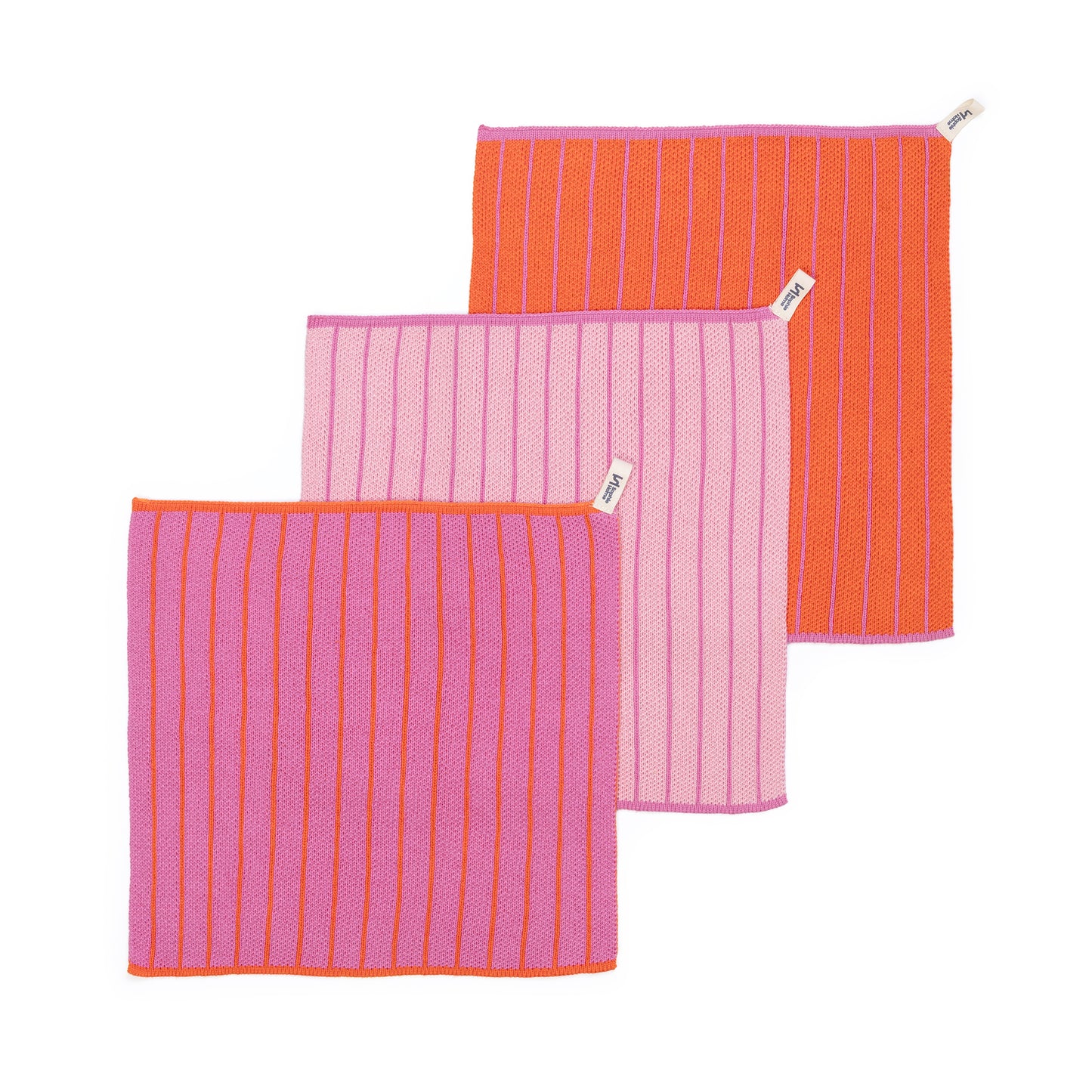 Reusable Striped Dishcloths: Pink