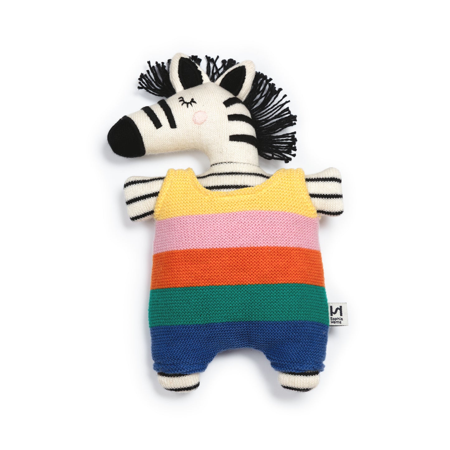 Full of Beans Toy Zebra: Rainbow