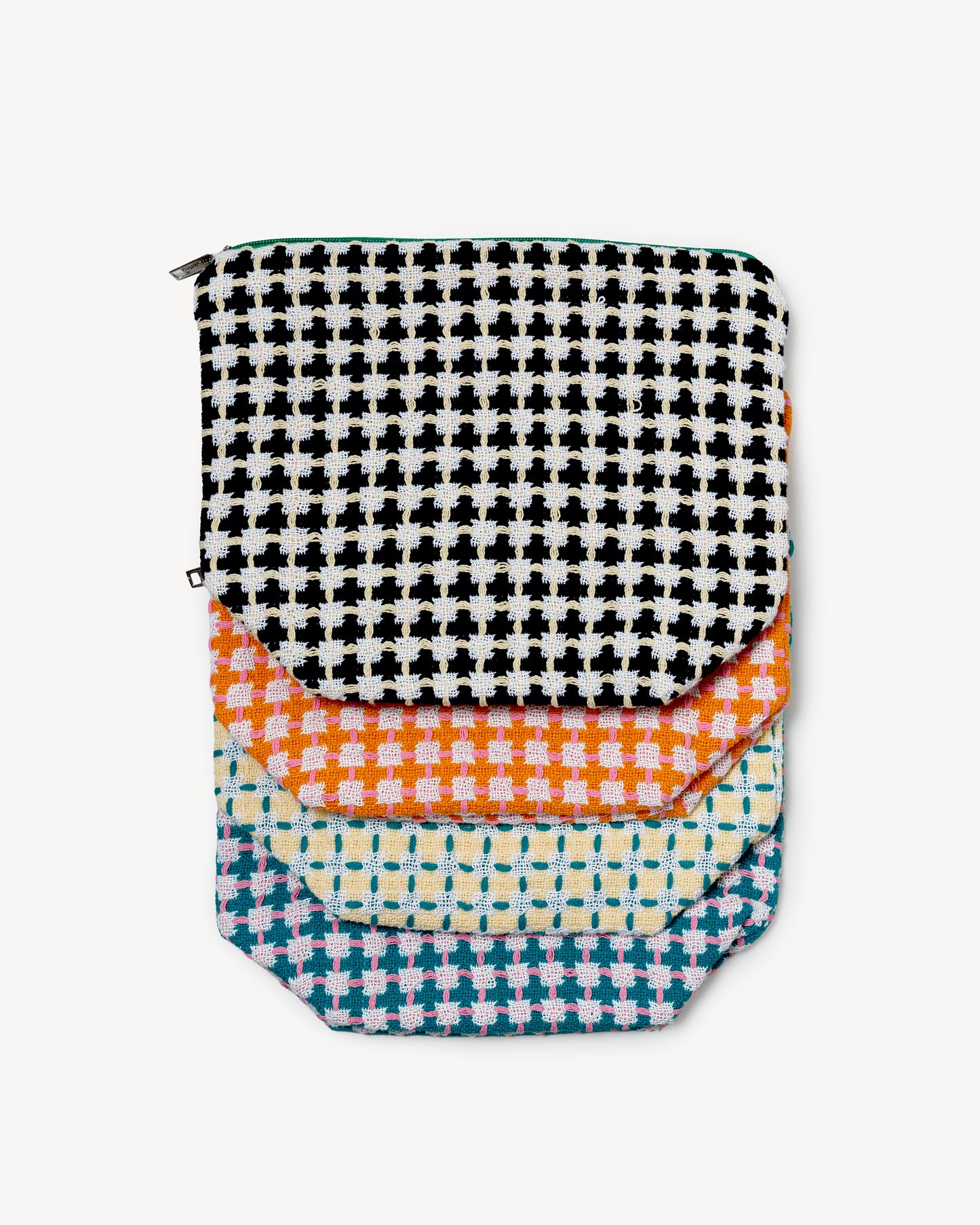 Recycled Cotton Wash Bag: Green & Pink