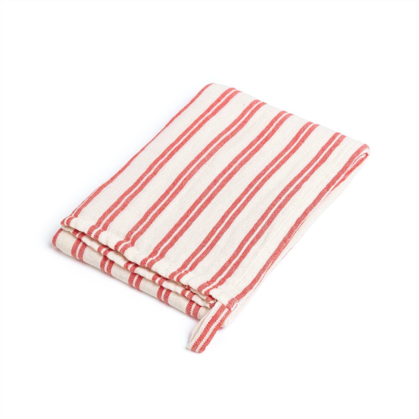 Striped Cotton Hand Towel: Red