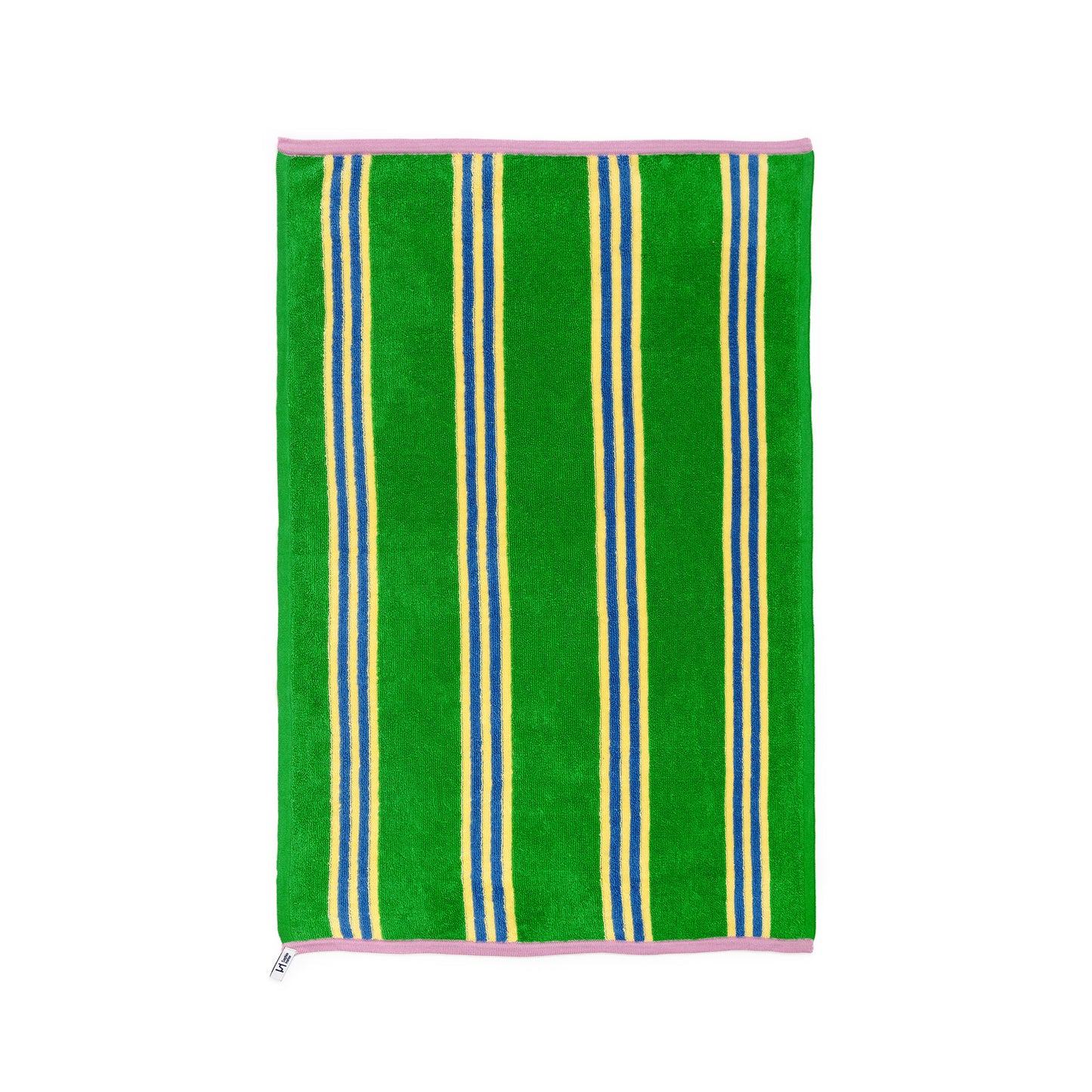 Striped Terry Towelling Hand Towel: Green