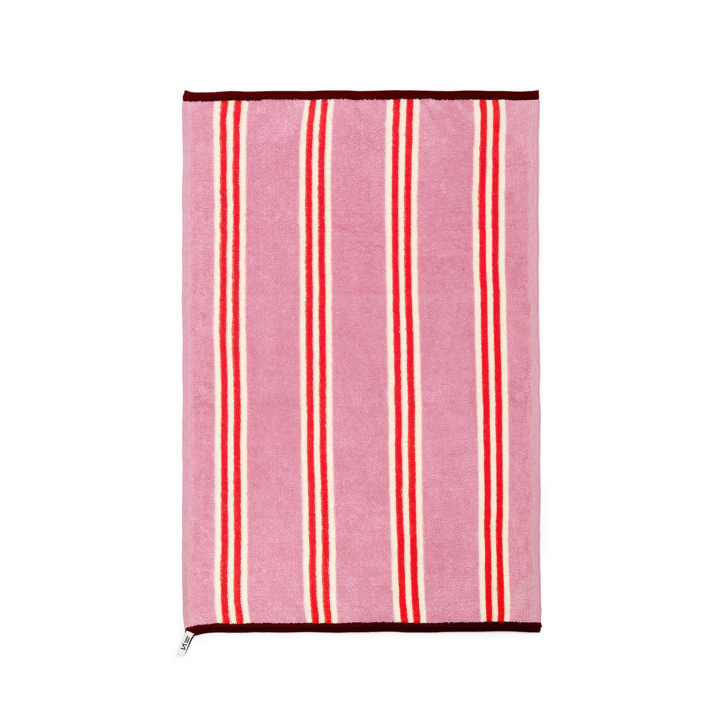 Striped Terry Towelling Hand Towel: Pink