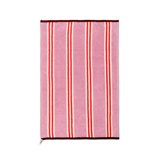 Striped Terry Towelling Hand Towel: Pink