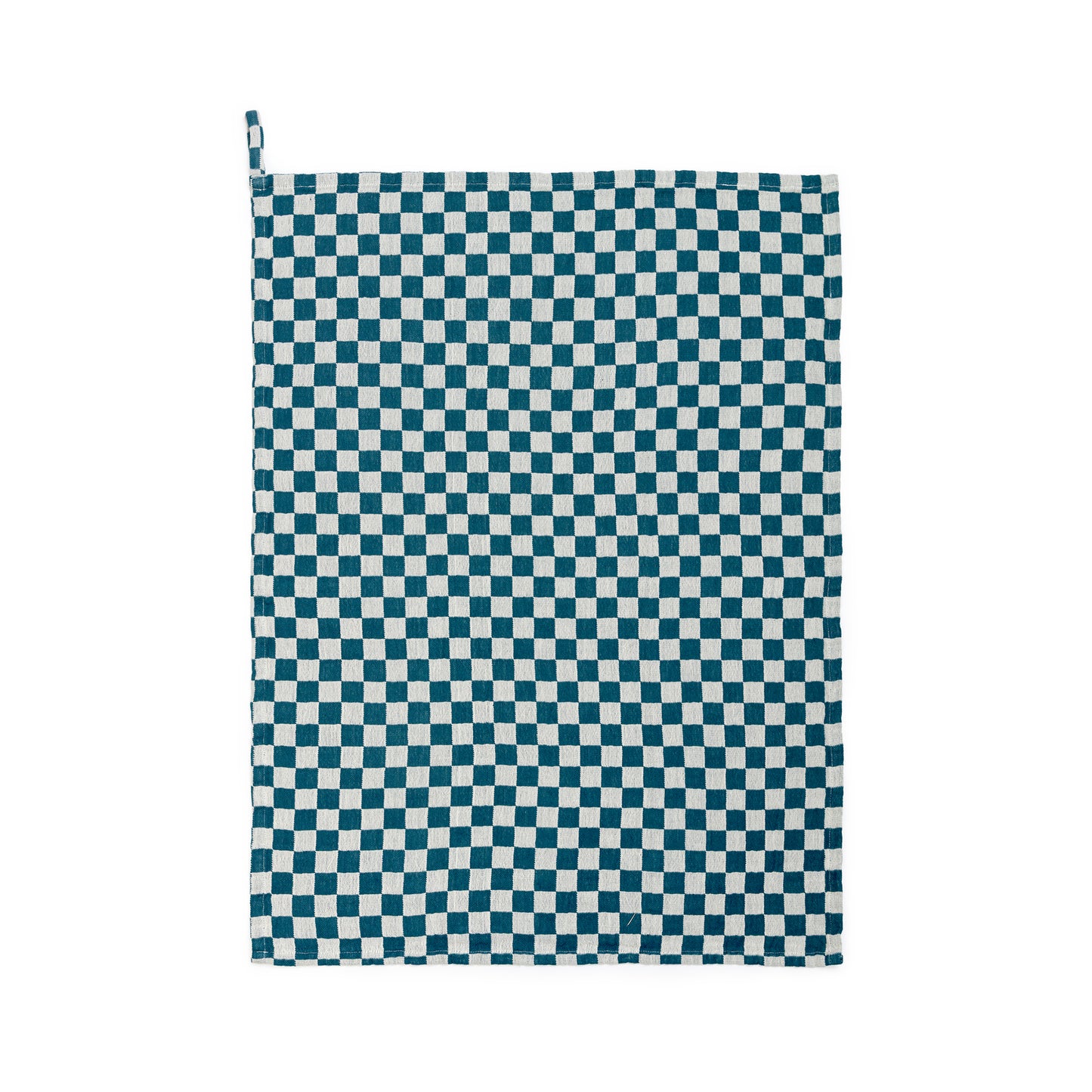 Cotton Check Hand Towel: Teal