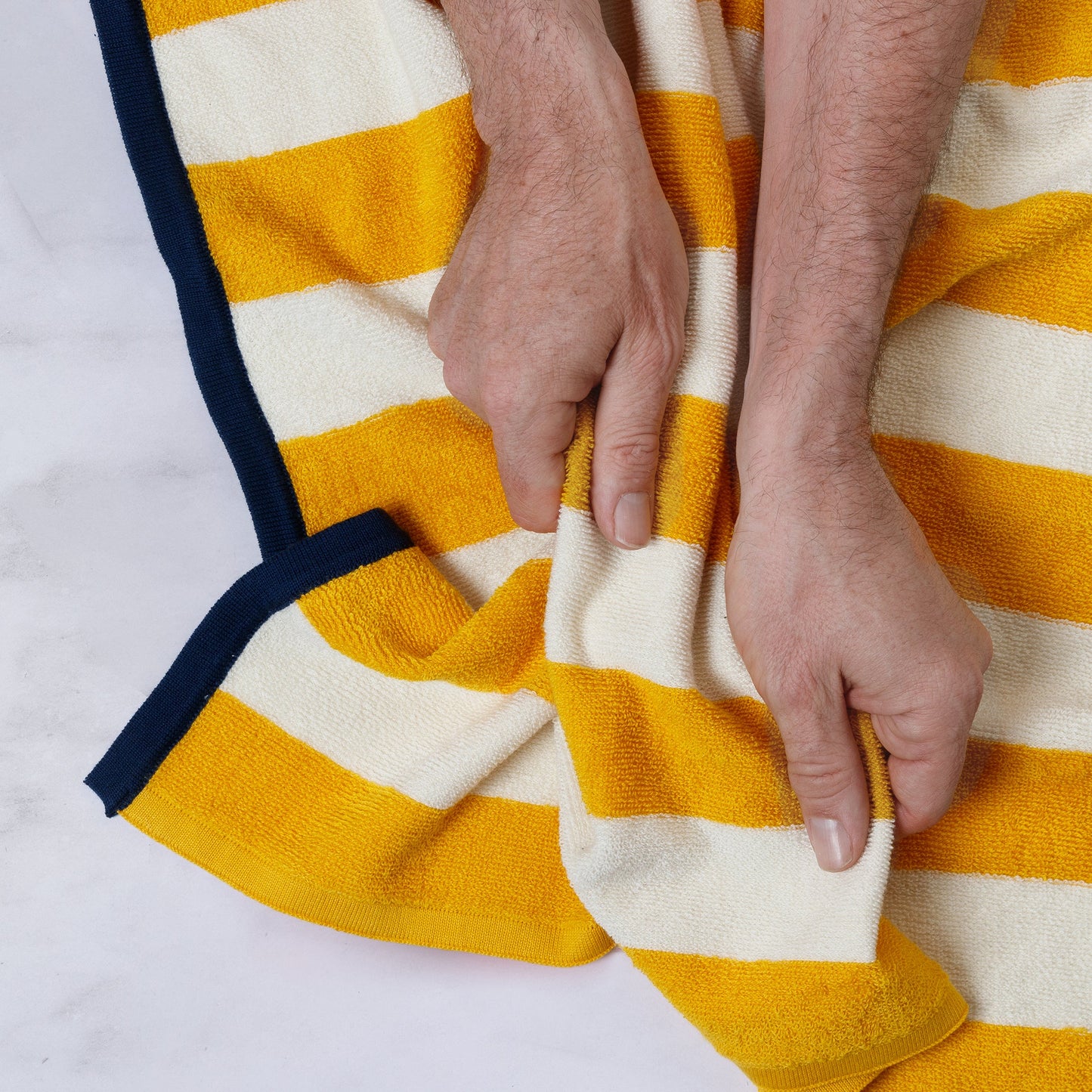 Striped Terry Towelling Hand Towel: Citrus