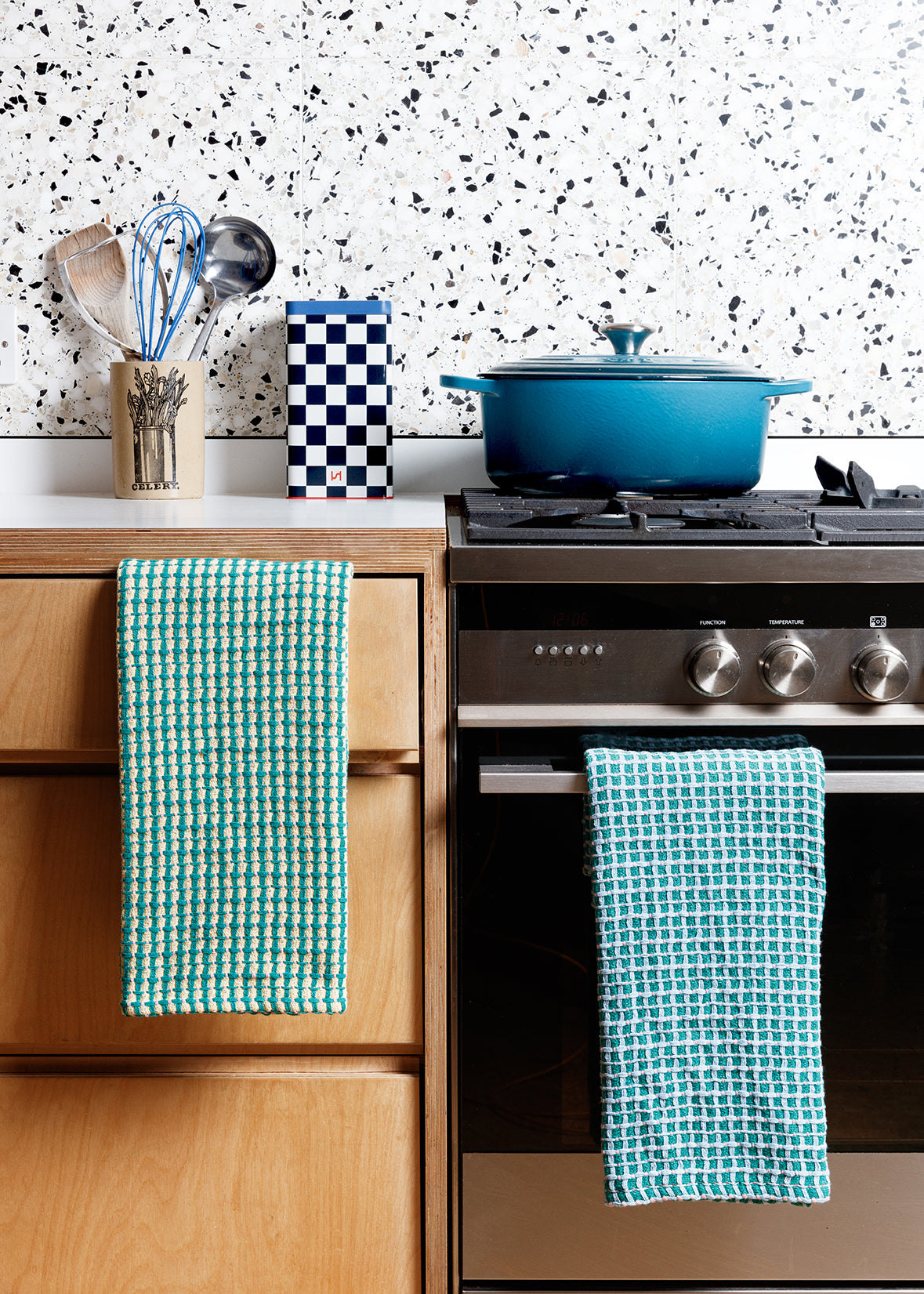 Check Airtight Storage Tin: Navy