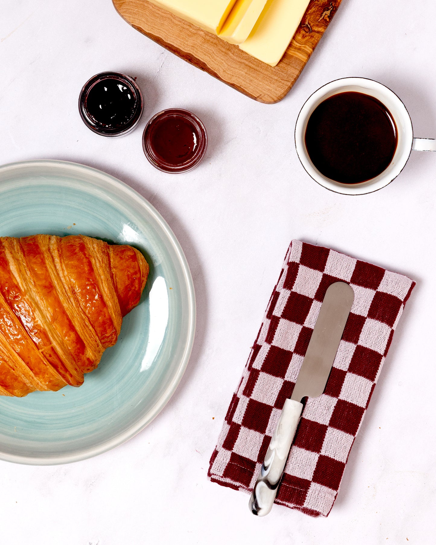 Check Cotton Napkin 2 Pack: Burgundy