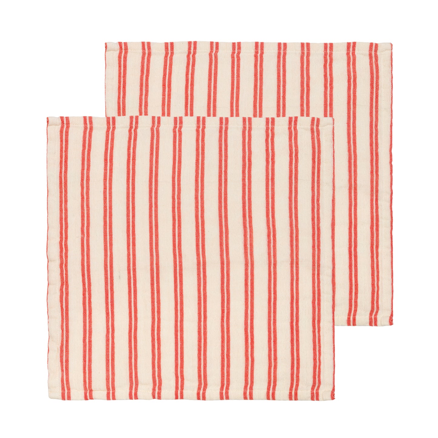 Striped Cotton Napkin 2 Pack: Red