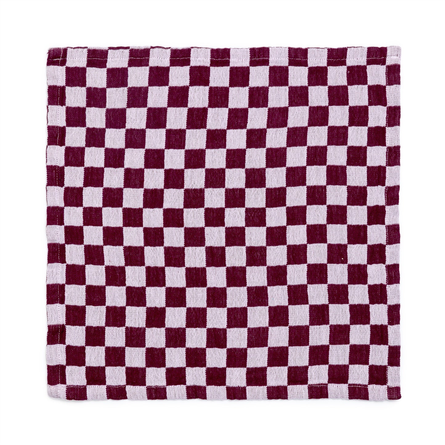 Check Cotton Napkin 2 Pack: Burgundy
