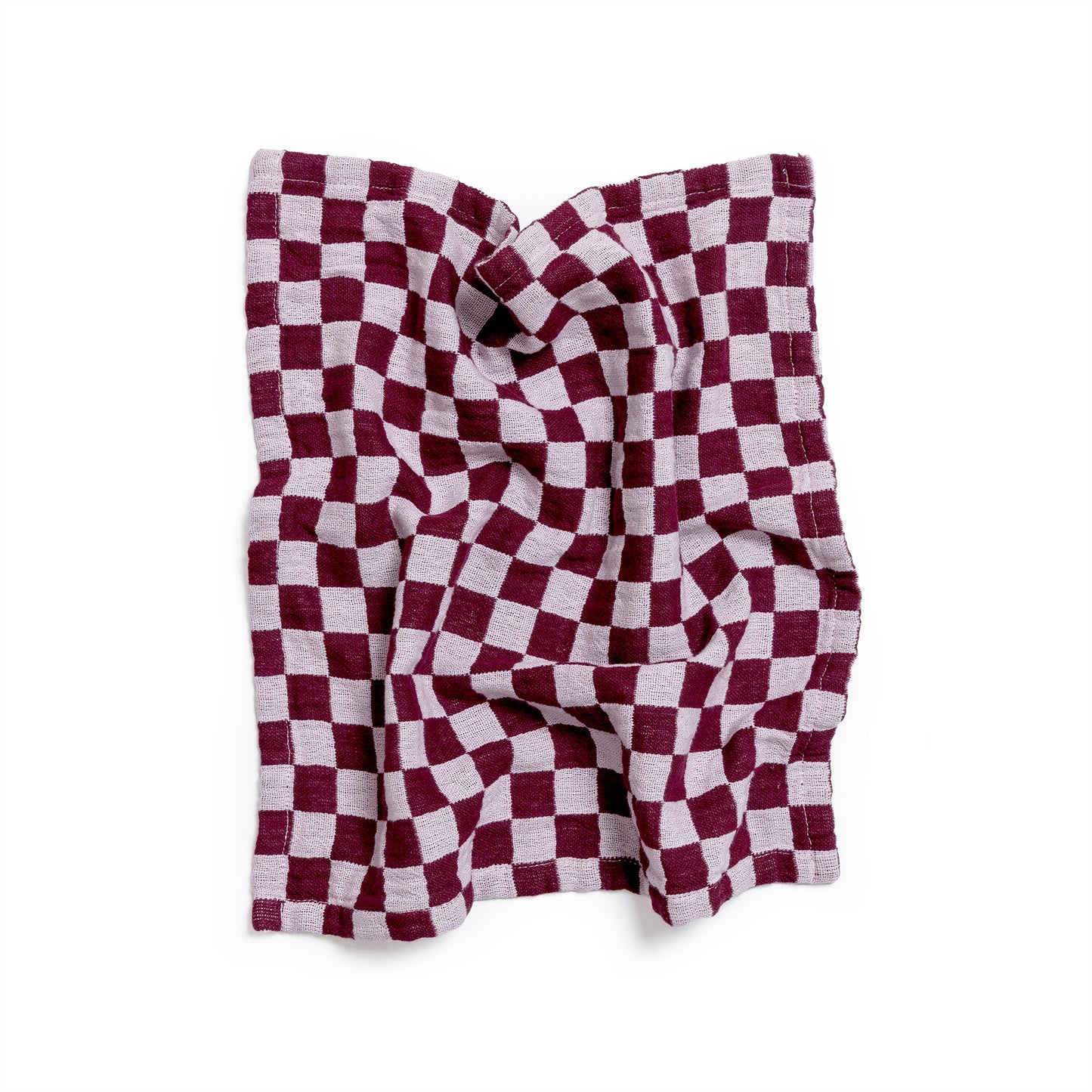 Check Cotton Napkin 2 Pack: Burgundy