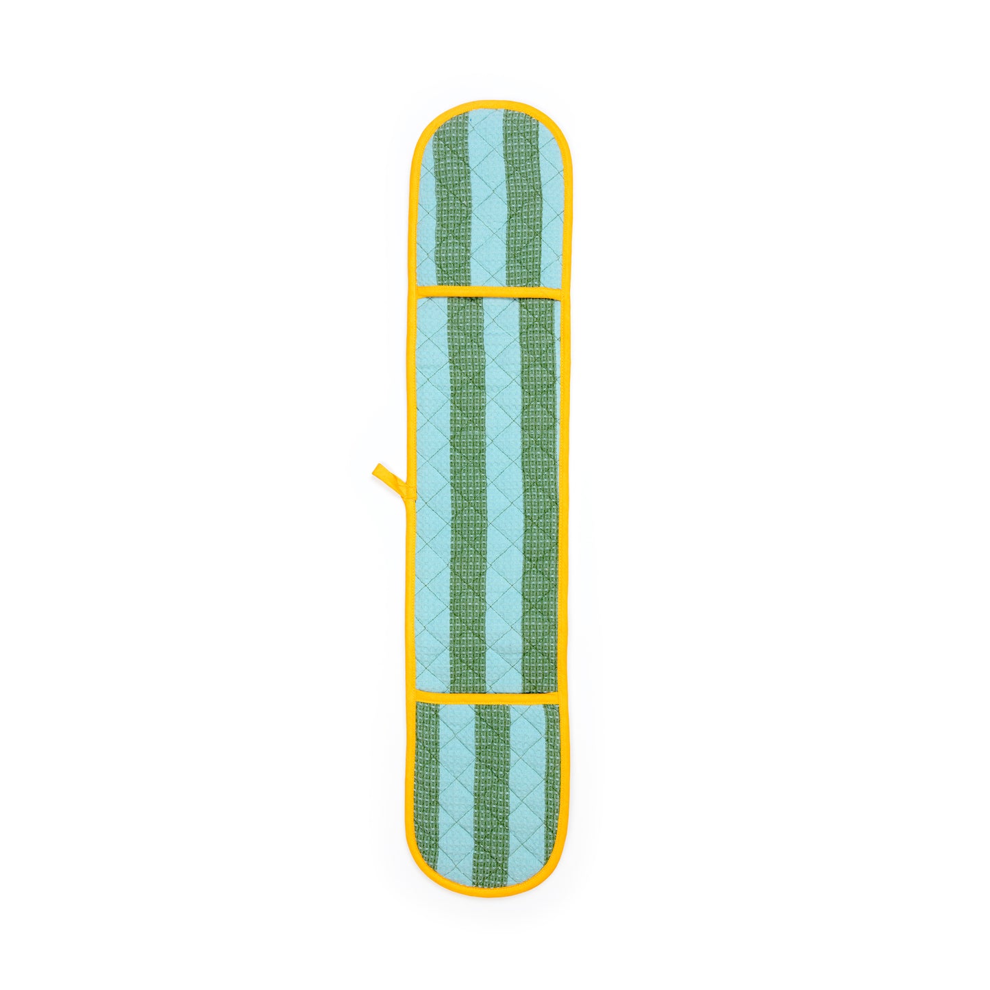 Striped Double Oven Glove: Green & Blue