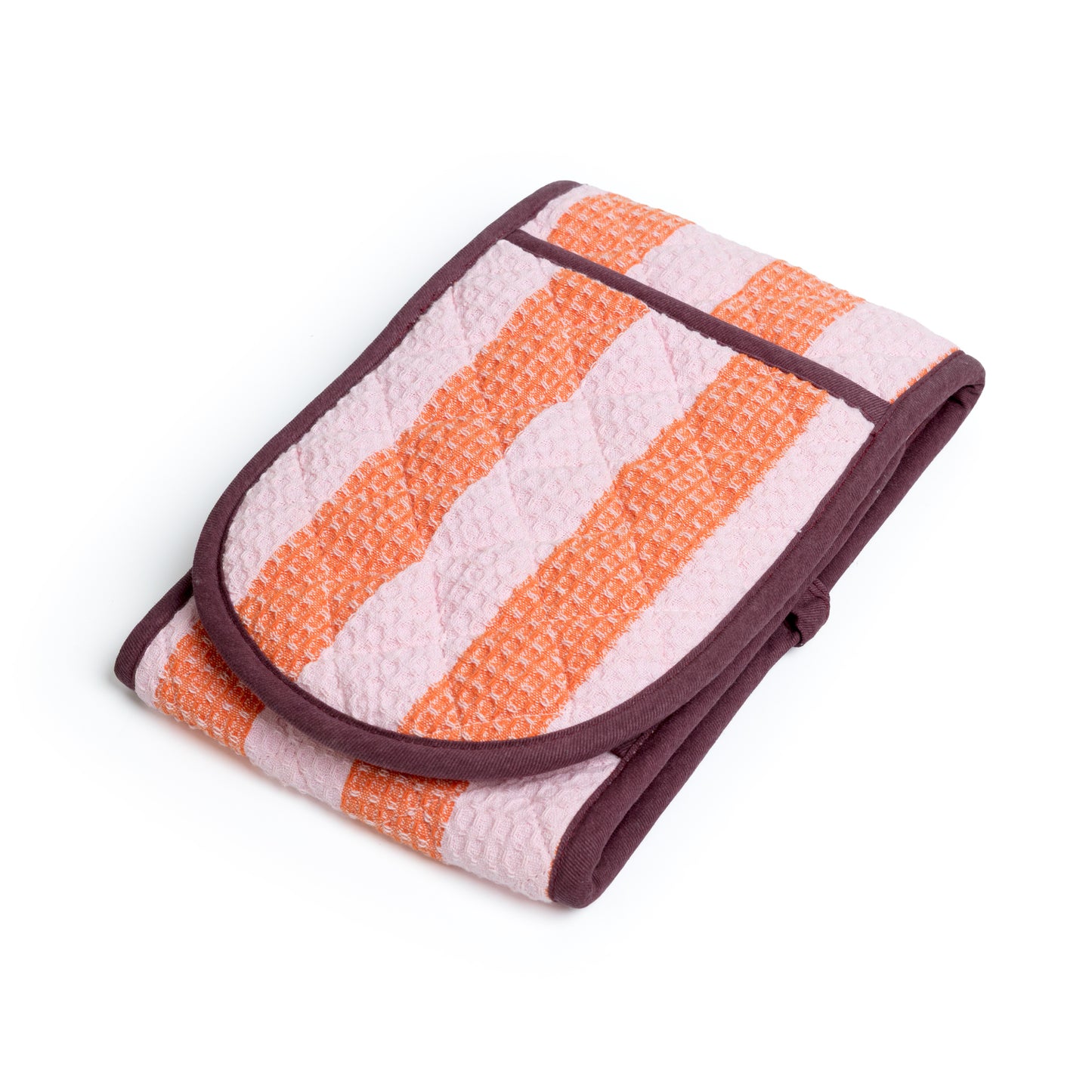 Striped Double Oven Glove: Pink & Red