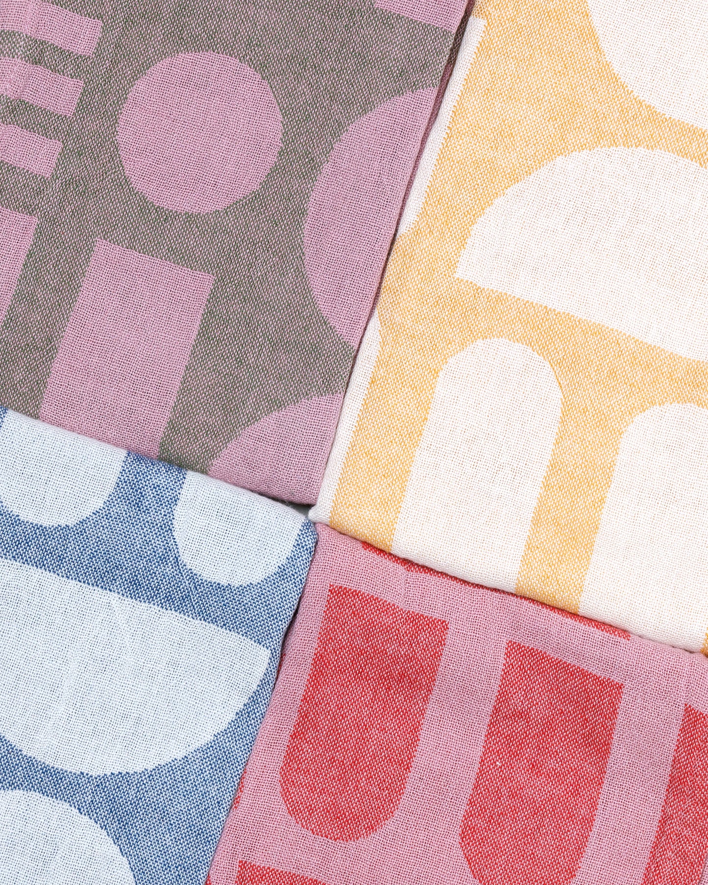 Designer Cotton Tea Towel: Stack The Dishes Yellow