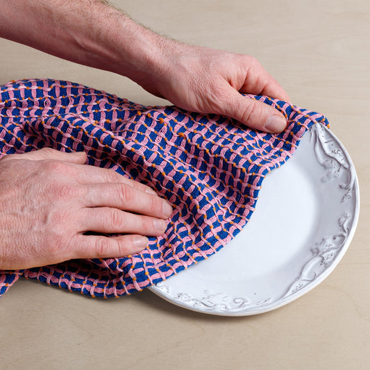 Recycled Materials Tea Towel 2 Pack: Cobalt