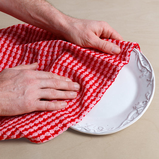 Recycled Materials Tea Towel 2 Pack: Pink