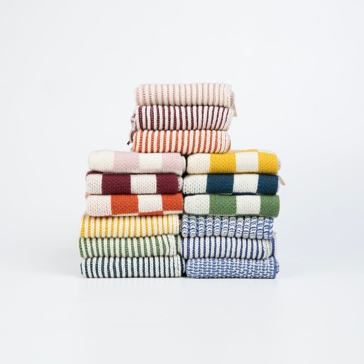 Reusable Check Dishcloths: Mustard