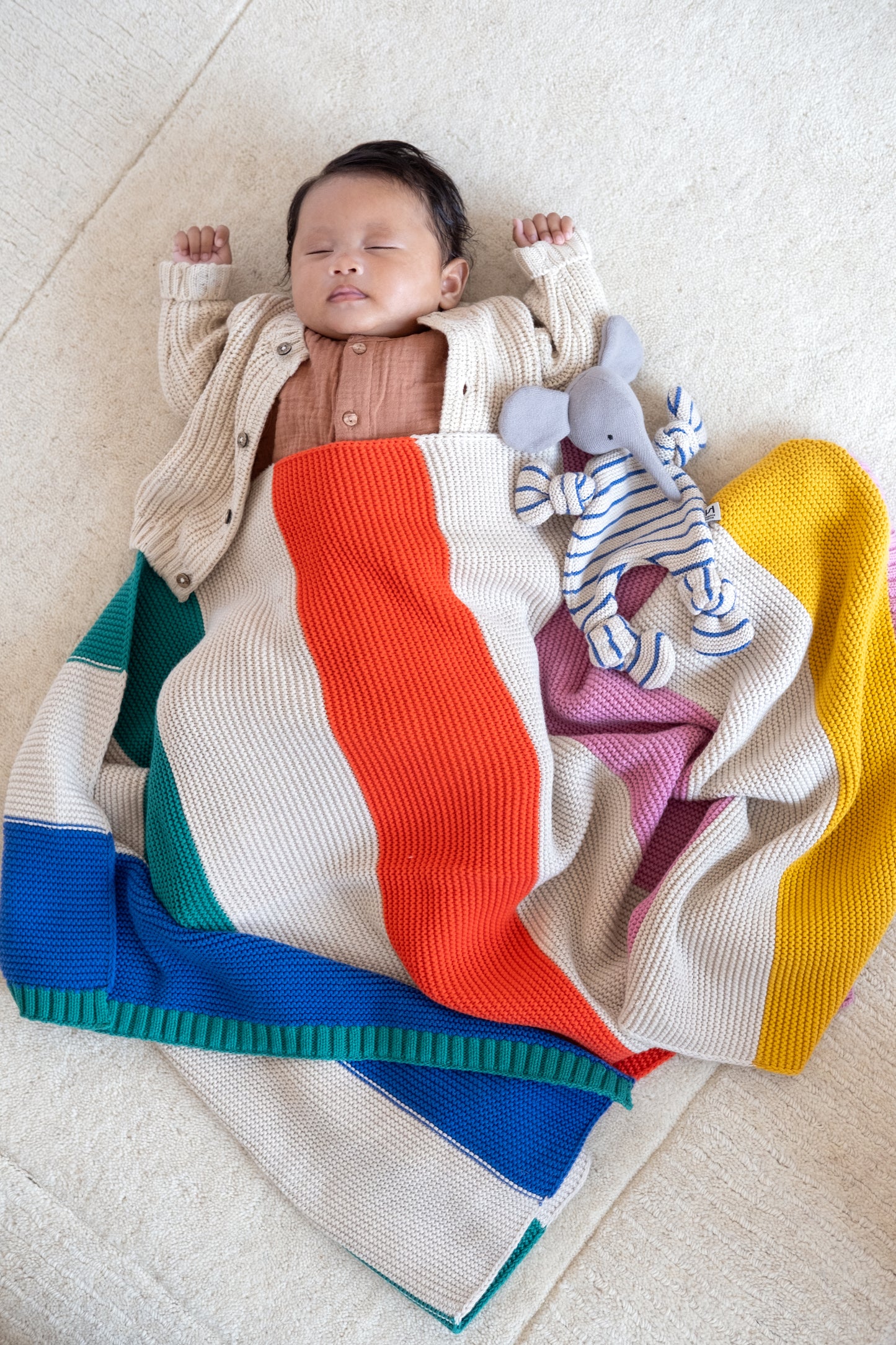 Striped Baby Blanket: Rainbow