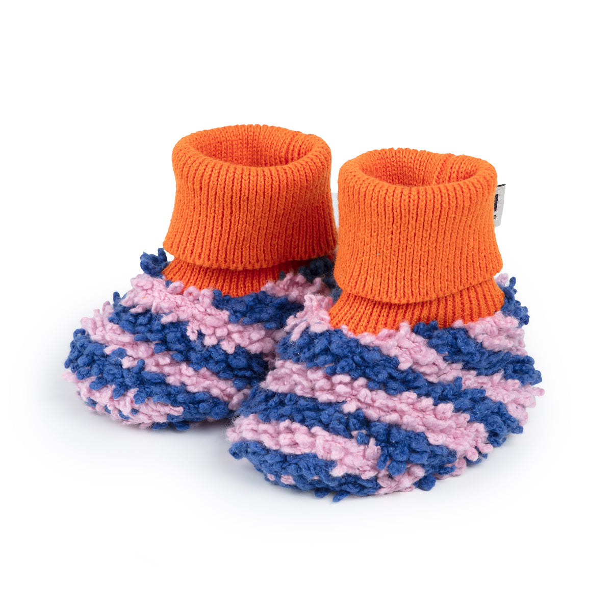Boucle Striped Slipper Socks: Cobalt