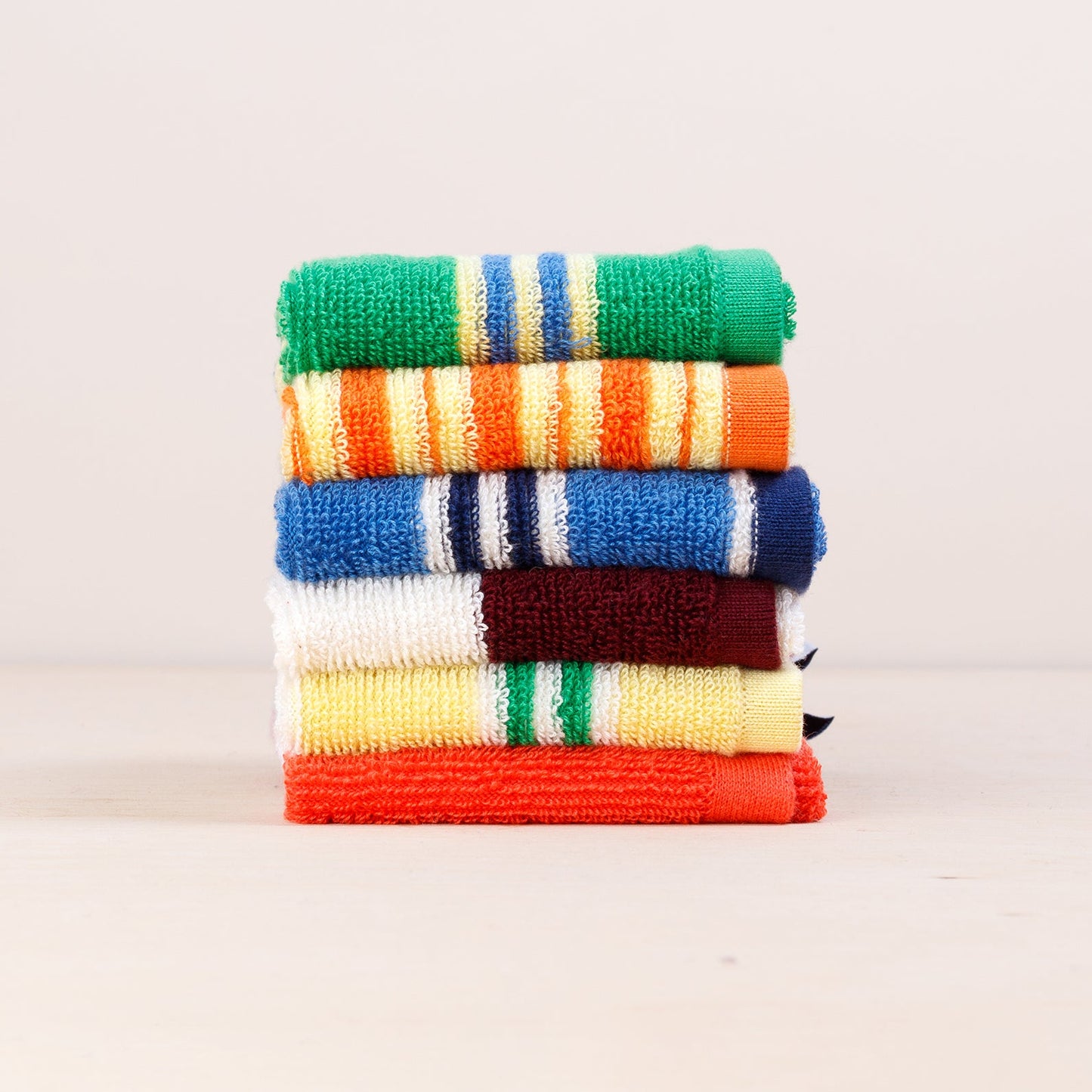 Striped Terry Towelling Flannel 2 pack: Cobalt