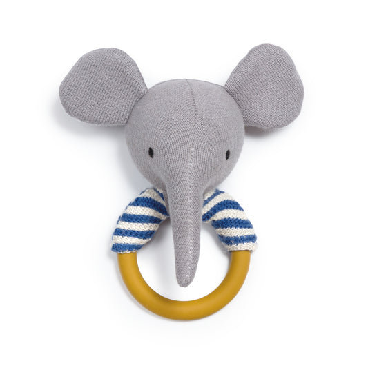 Elephant Teething Rattle: Cobalt
