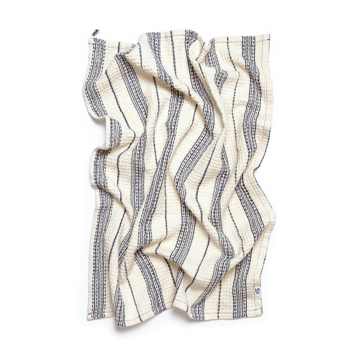 Cotton Waffle Tea Towel 2 Pack: Cobalt & Ivory