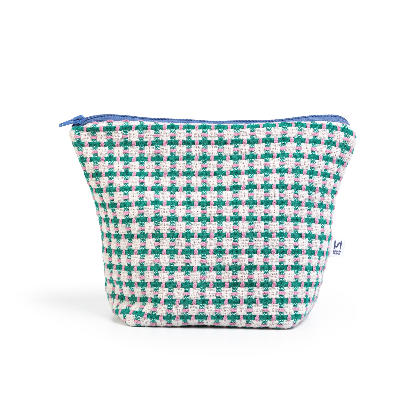 Recycled Cotton Wash Bag: Green & Pink