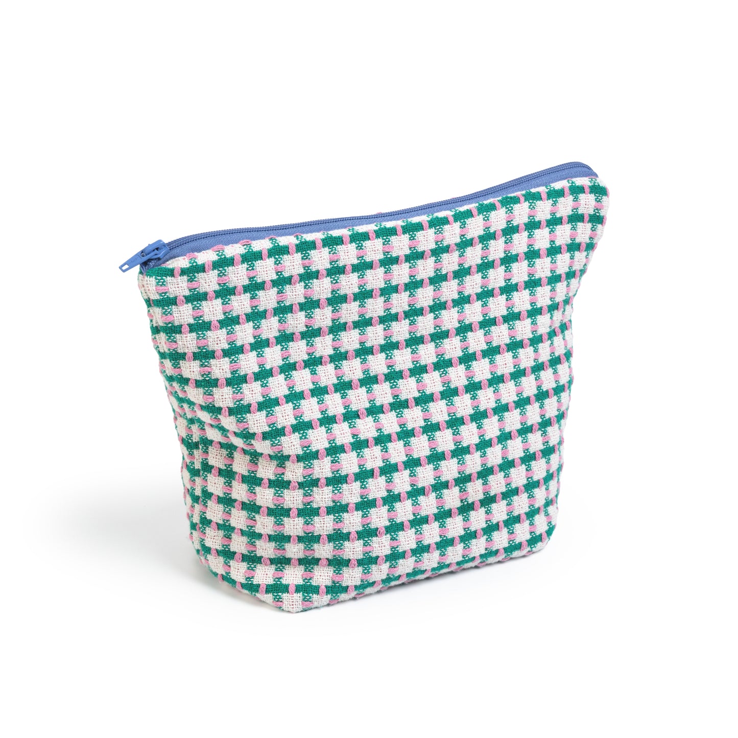 Recycled Cotton Wash Bag: Green & Pink