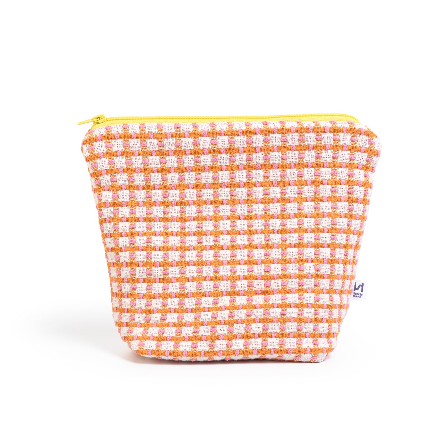 Recycled Cotton Wash Bag: Orange & Pink