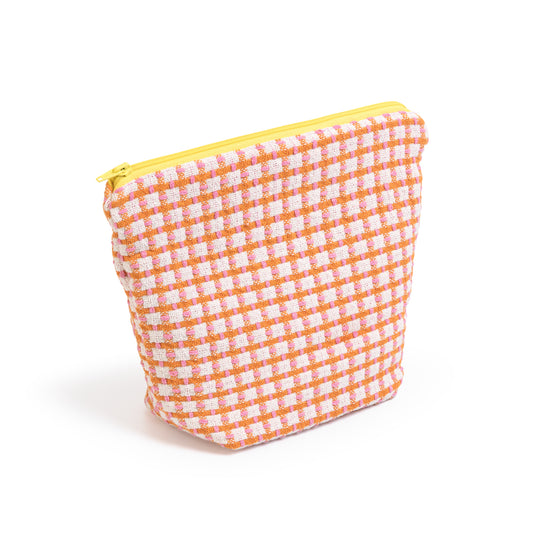 Recycled Cotton Wash Bag: Orange & Pink