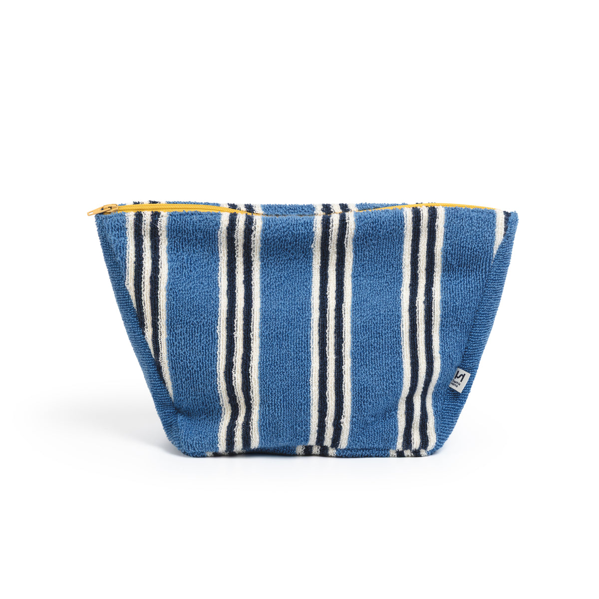 Striped Terry Towelling Wash Bag: Cobalt & Navy