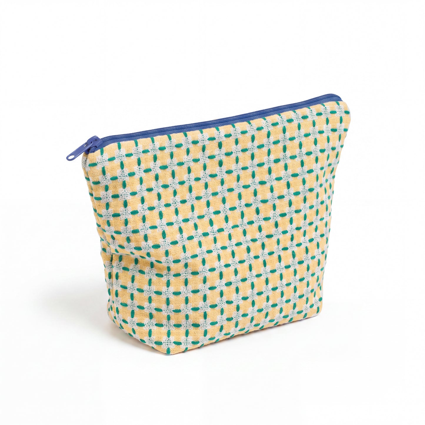 Recycled Cotton Wash Bag: Yellow & Green